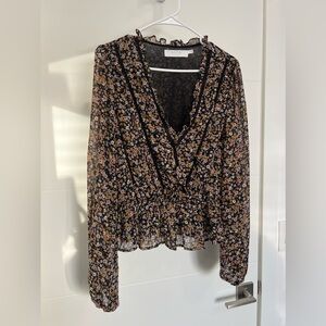 ASTR The Label Floral Long Sleeve Blouse - XL